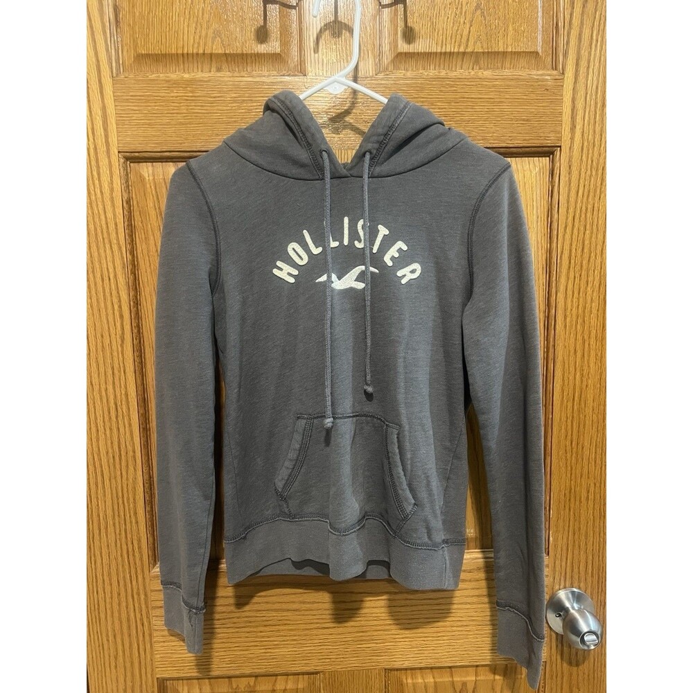 Hollister Y2K Women's Hoodie Sweatshirt Pullover Gray Size Medium